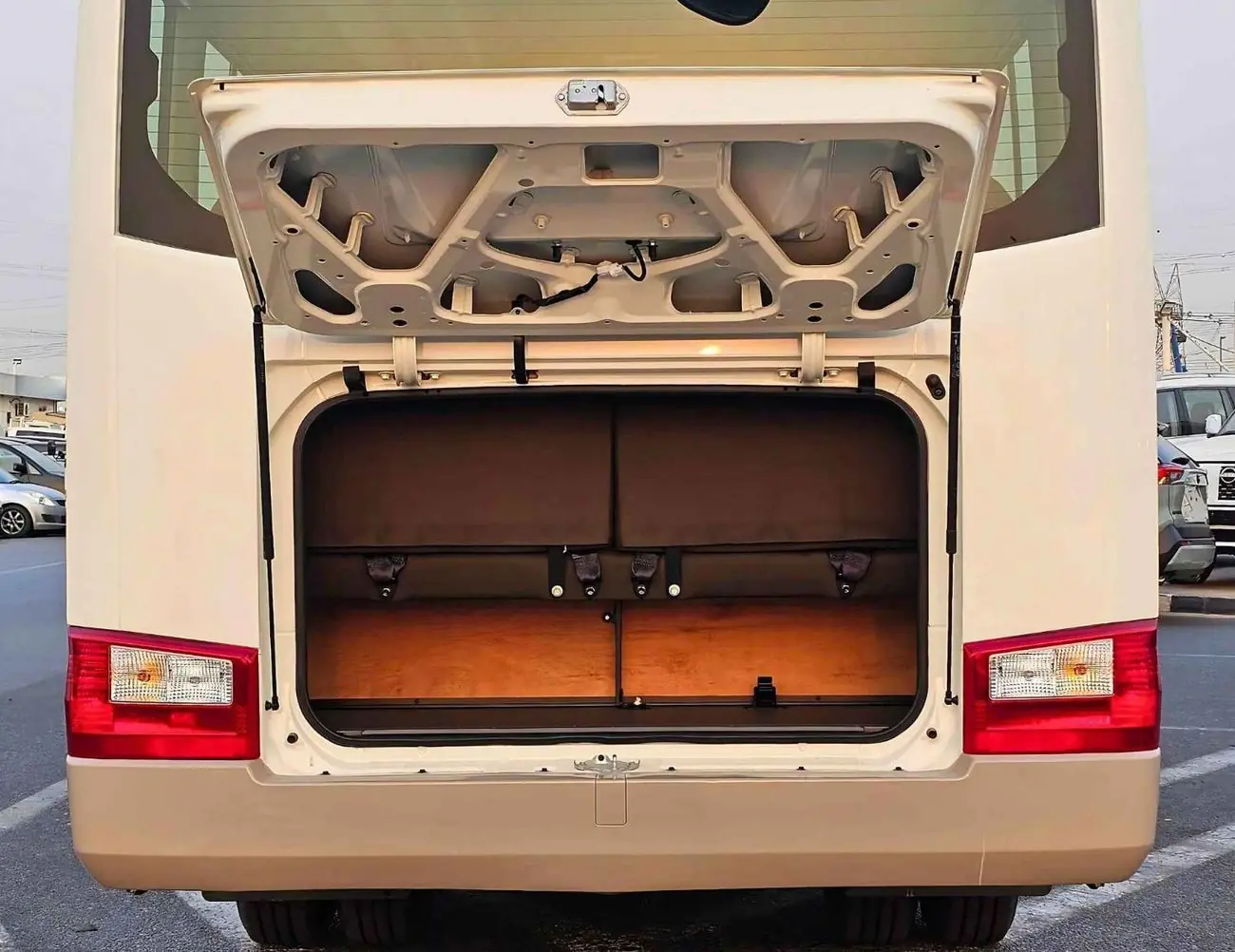 Toyota Coaster rear luggage area